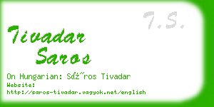 tivadar saros business card